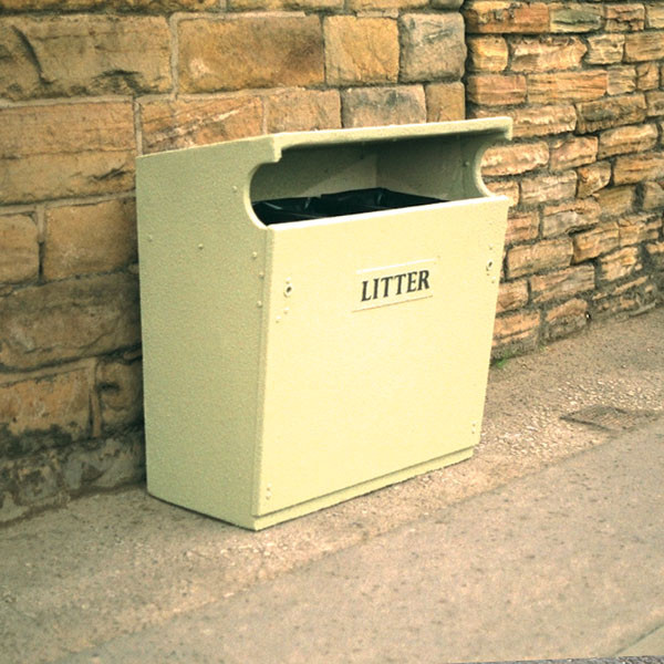Fire Retardant GRC Semi-Open Top Litter Bin - 154 Litre