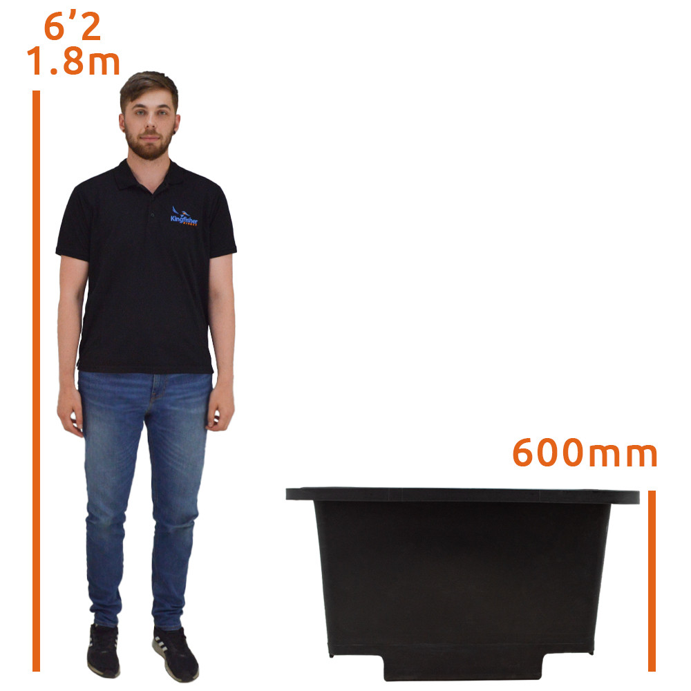 Recycled Black Plastic 250 Litre UNI Fork Lift Mortar Tub