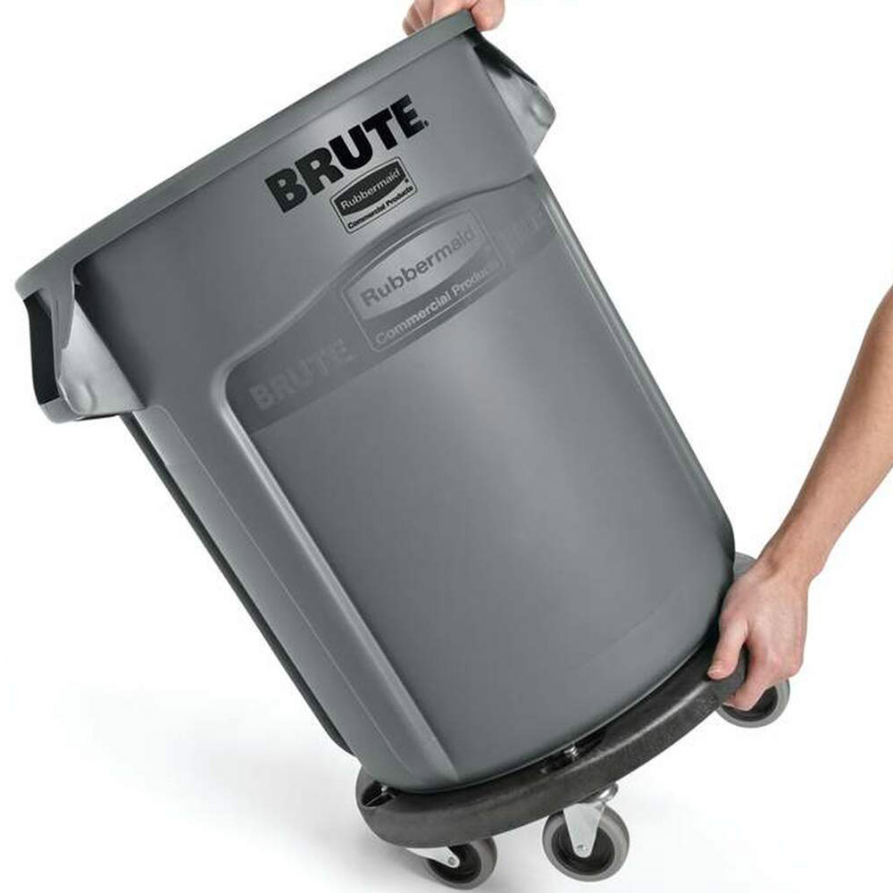 Rubbermaid BRUTE Round Container - 75 Litres - dark grey dolly