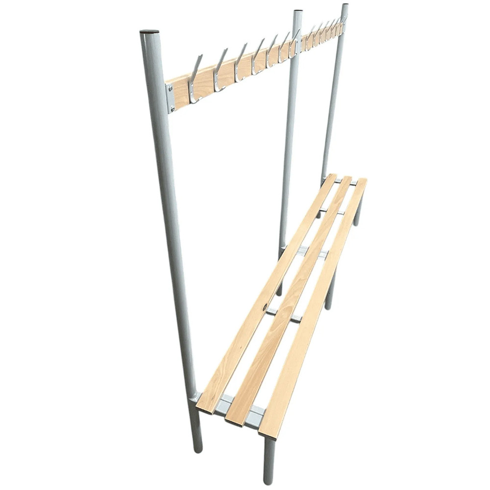 Single Sided Changing Room Benches with Hooks
