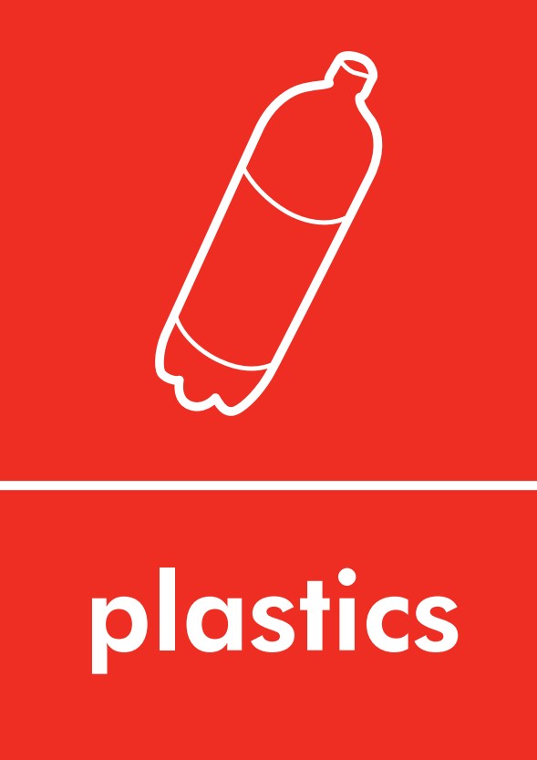 EcoArc External Recycling Bin - 80 Litre - plastics sign