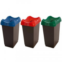 Set Of 3 Open Top Recycling Bins - 50 Litre