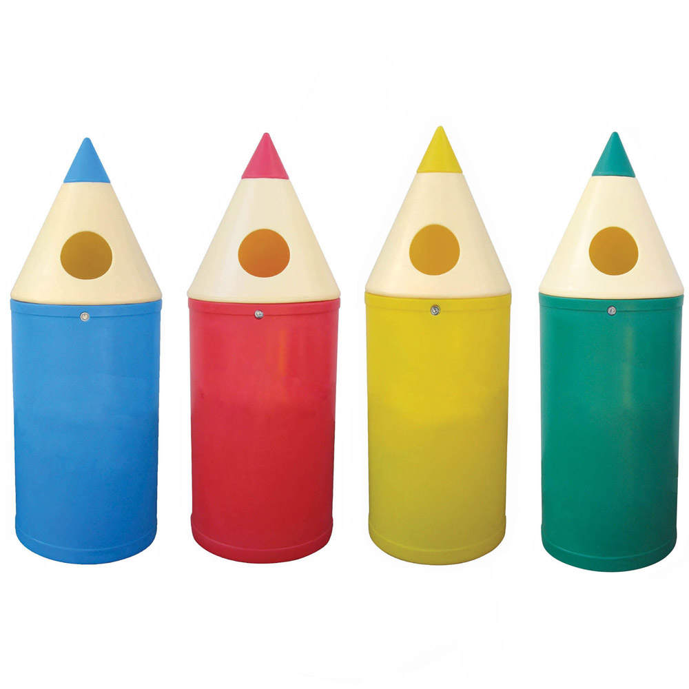 Pencil Litter Bin - blue, red, yellow, green