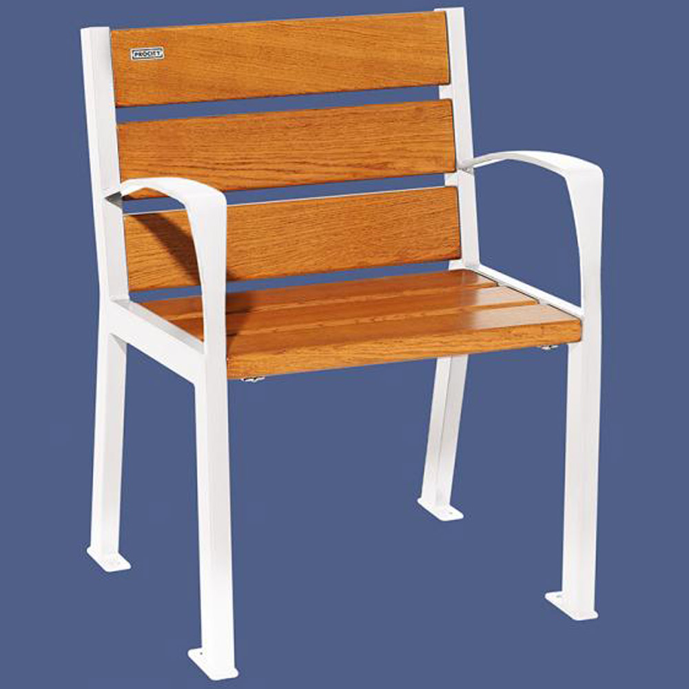 Silaos Wood and Steel Chair - Light Oak - Armrests - pure white
