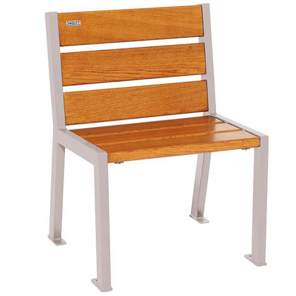 Silaos Wood and Steel Chair - silk grey