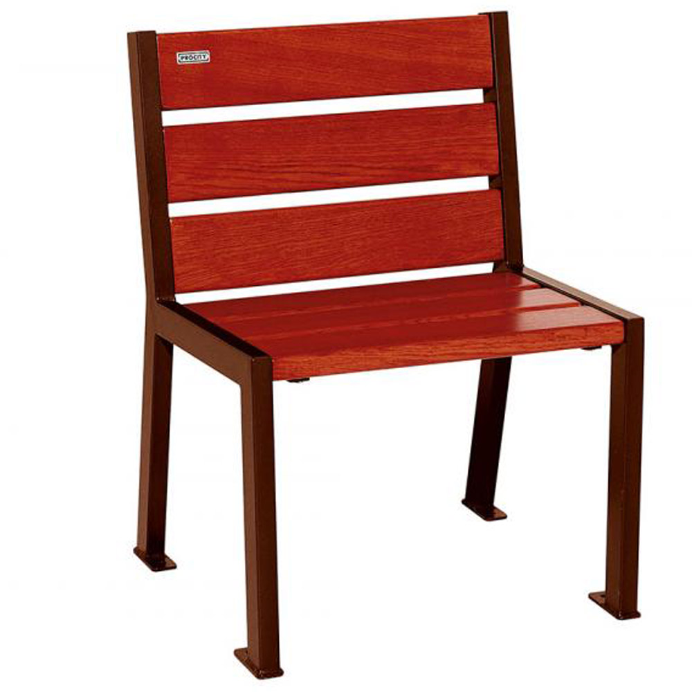 Silaos Wood and Steel Chair - Mahogany - corten effect