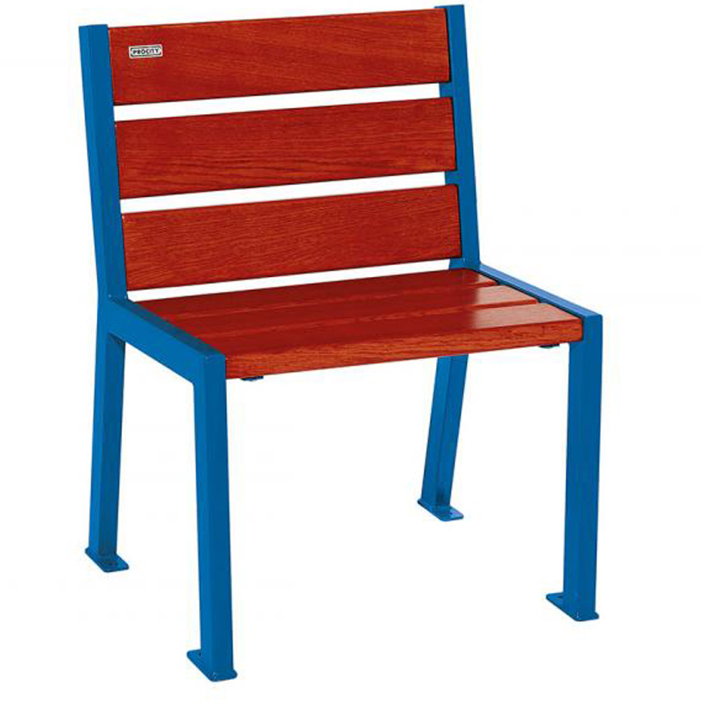 Silaos Wood and Steel Chair - Mahogany - gentian blue