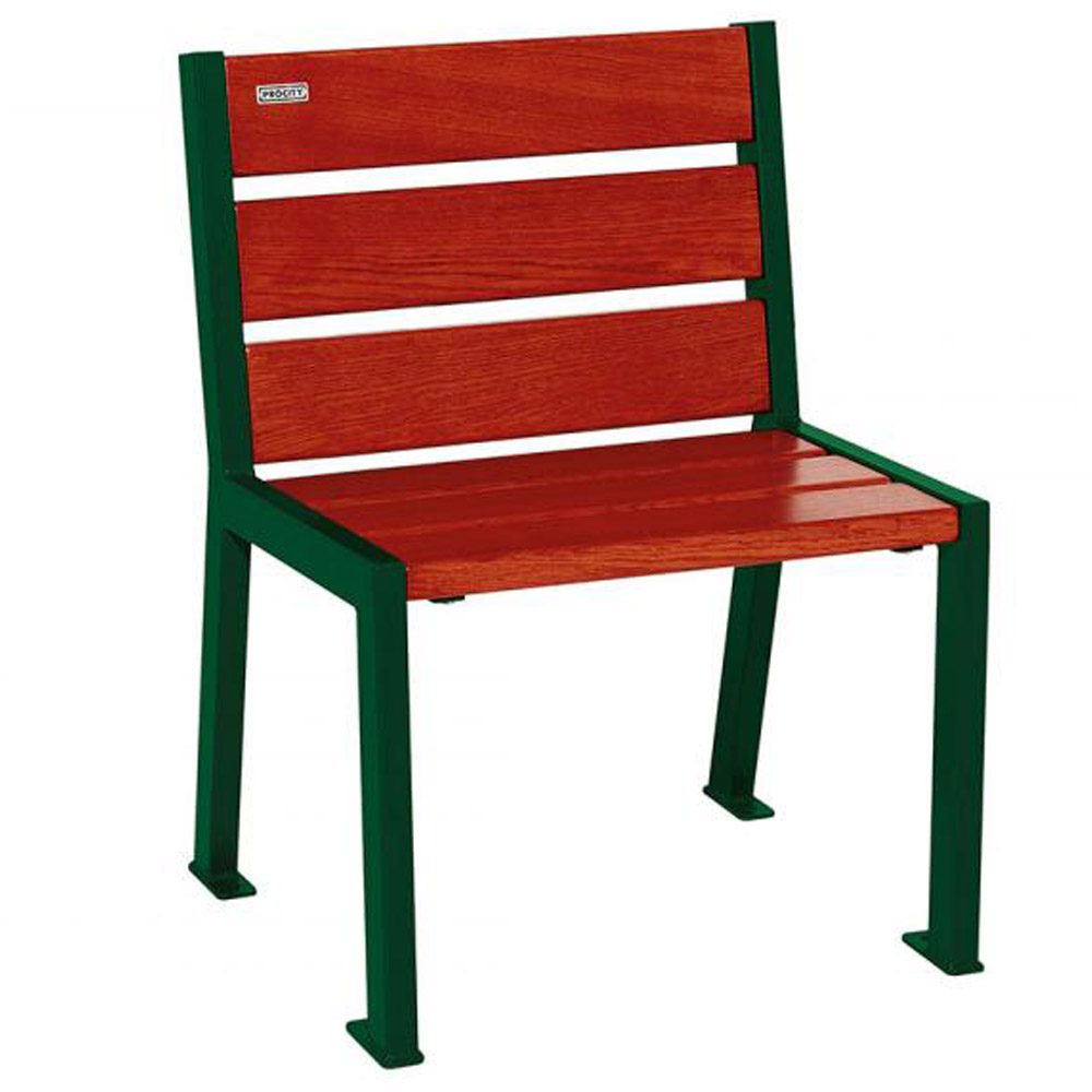 Silaos Wood and Steel Chair - Mahogany - moss green