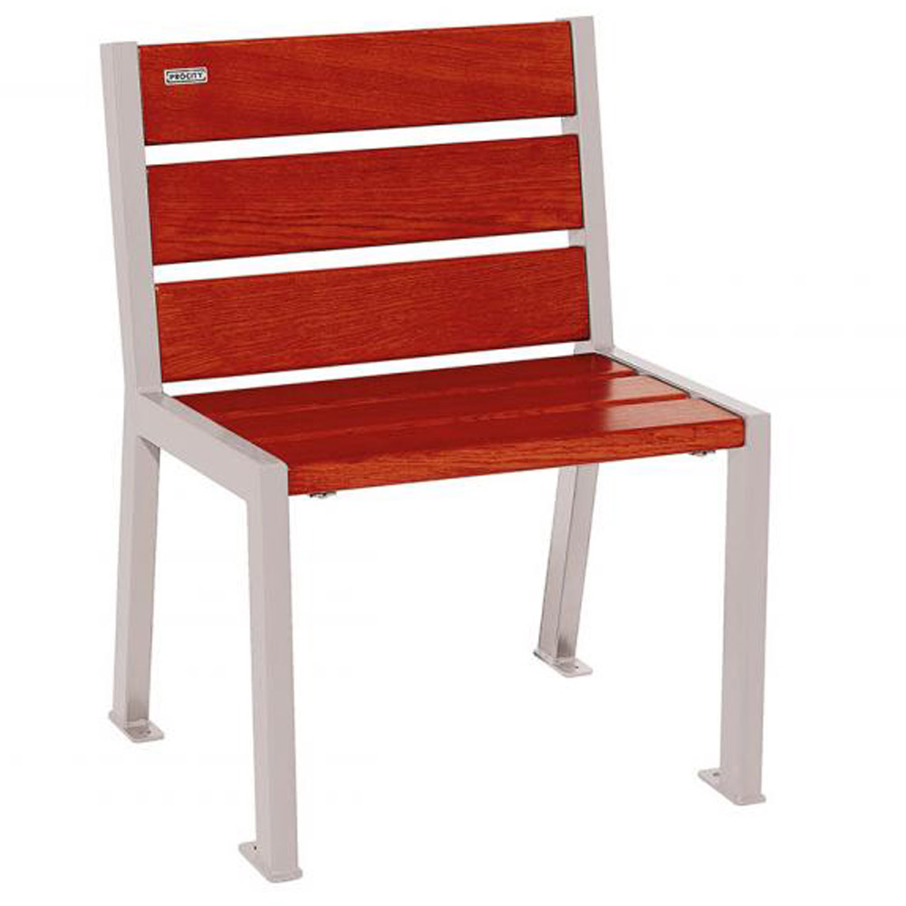 Silaos Wood and Steel Chair - Mahogany - silk grey