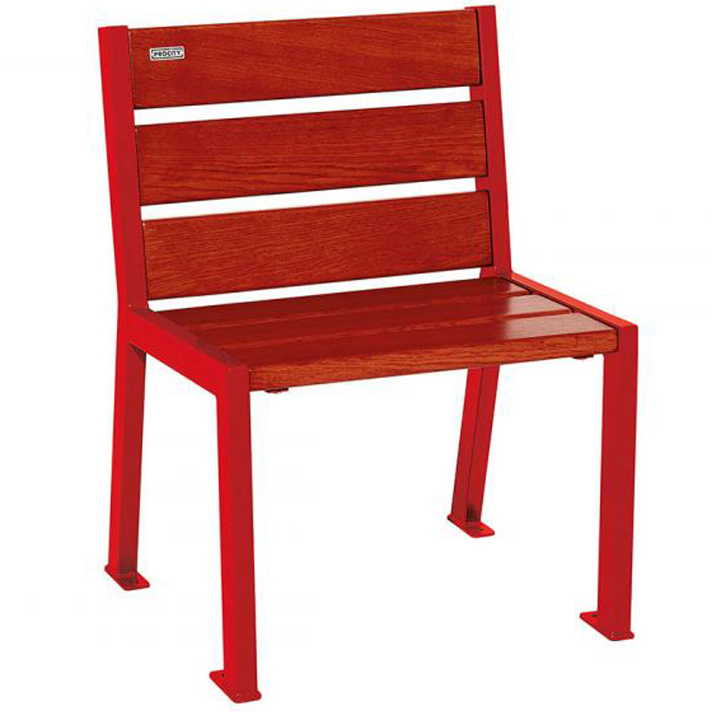 Silaos Wood and Steel Chair - Mahogany - red
