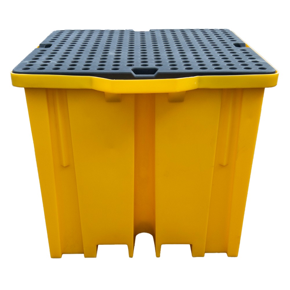 Single IBC Spill Bund - 4 Way Entry - Yellow