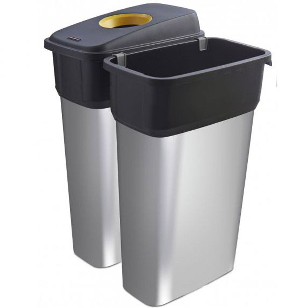 Slim Metal Look Plastic Recycling Bin - joining clip