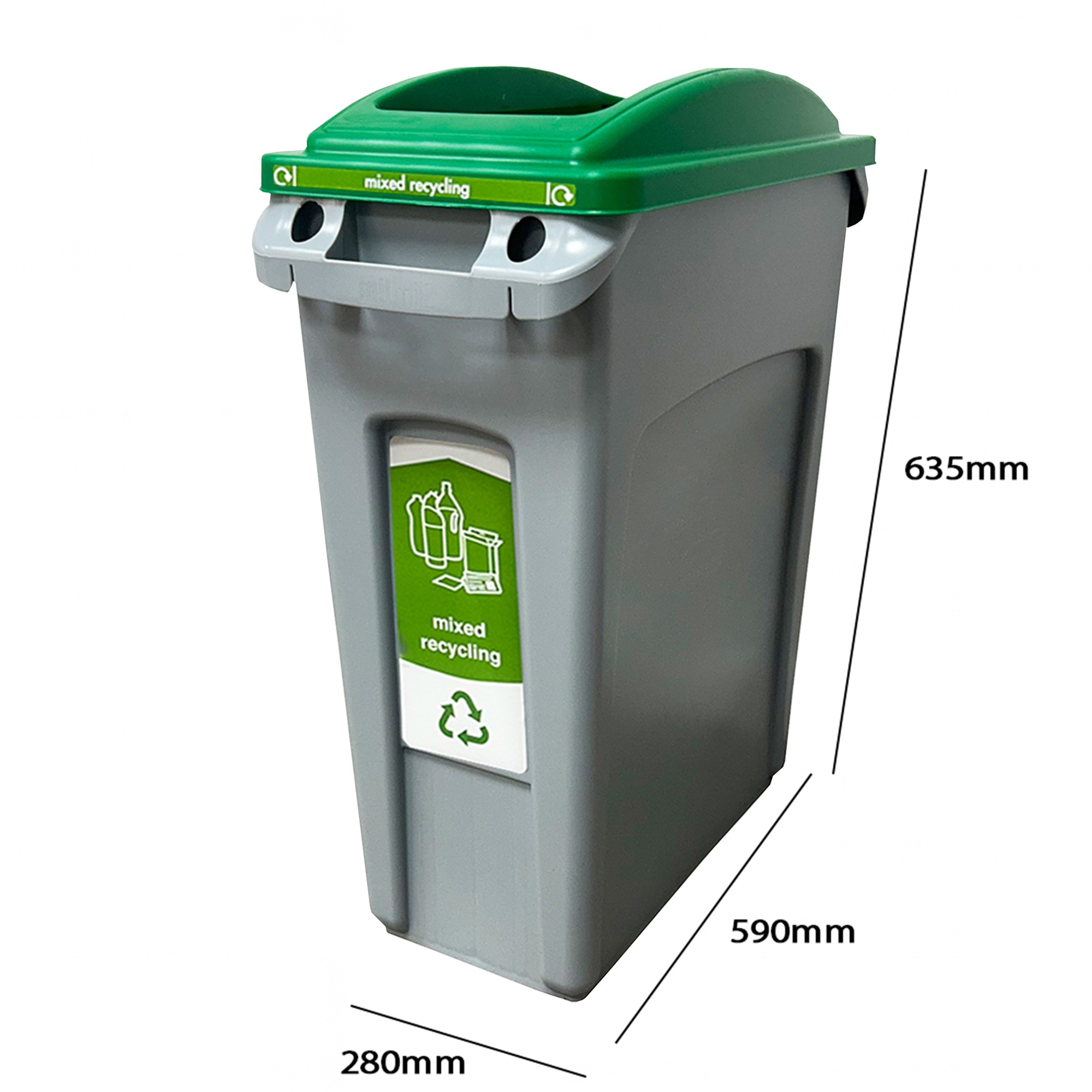 Simpler Recycling Rubbermaid Slim Jim Mixed Recycling Bin - 60 Litre