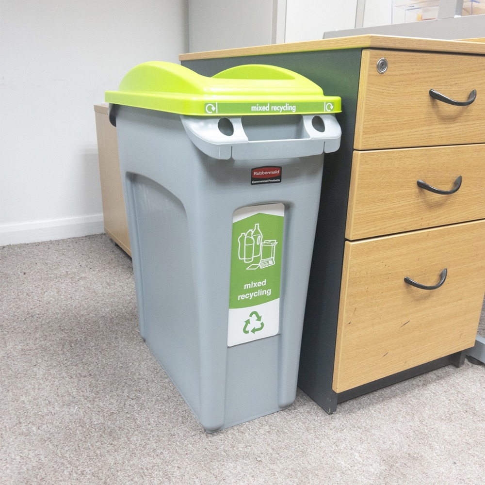 Simpler Recycling Rubbermaid Slim Jim Mixed Recycling Bin - 60 Litre