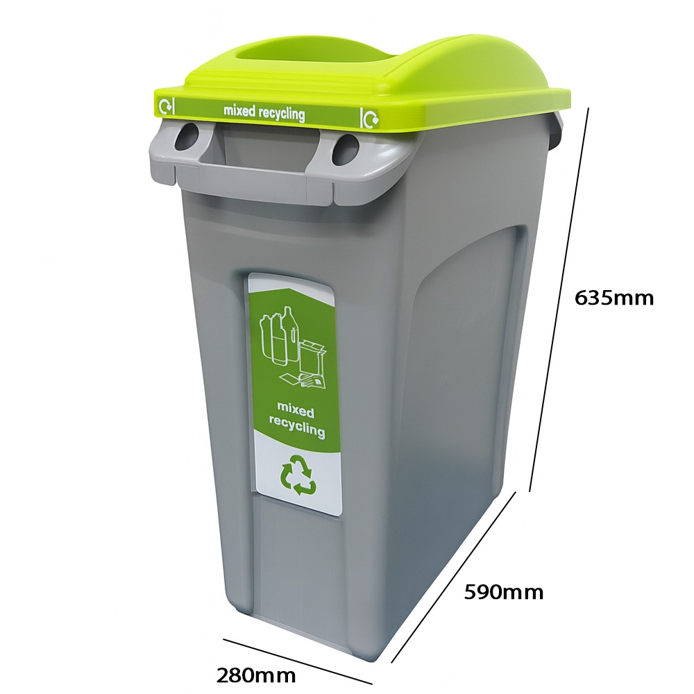 Simpler Recycling Rubbermaid Slim Jim Mixed Recycling Bin - 60 Litre
