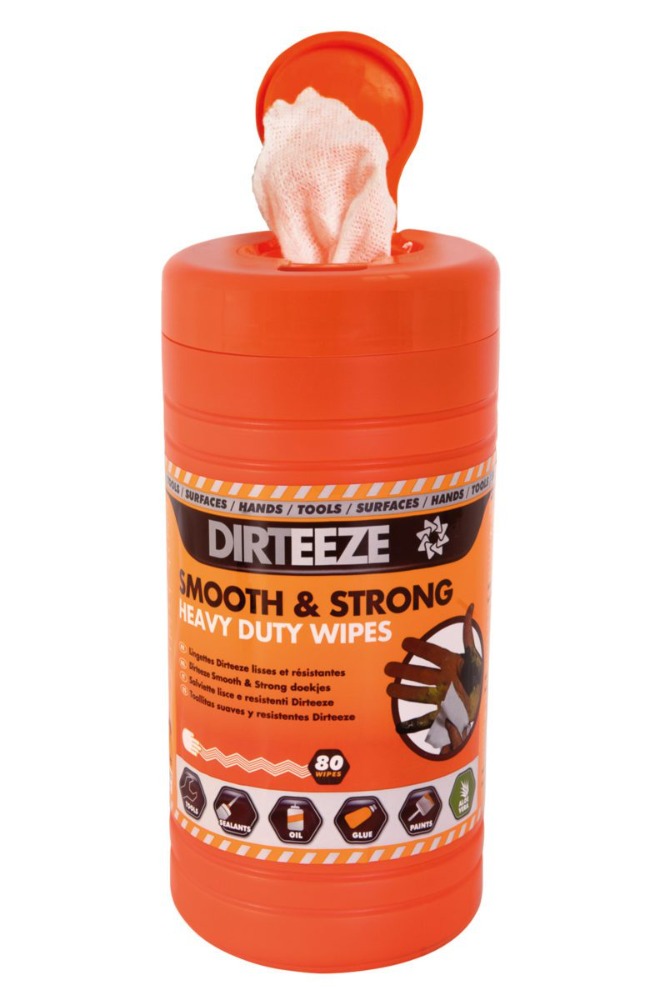Dirteeze Smooth & Strong Heavy Duty Wipes - Pack of 8 Tubs