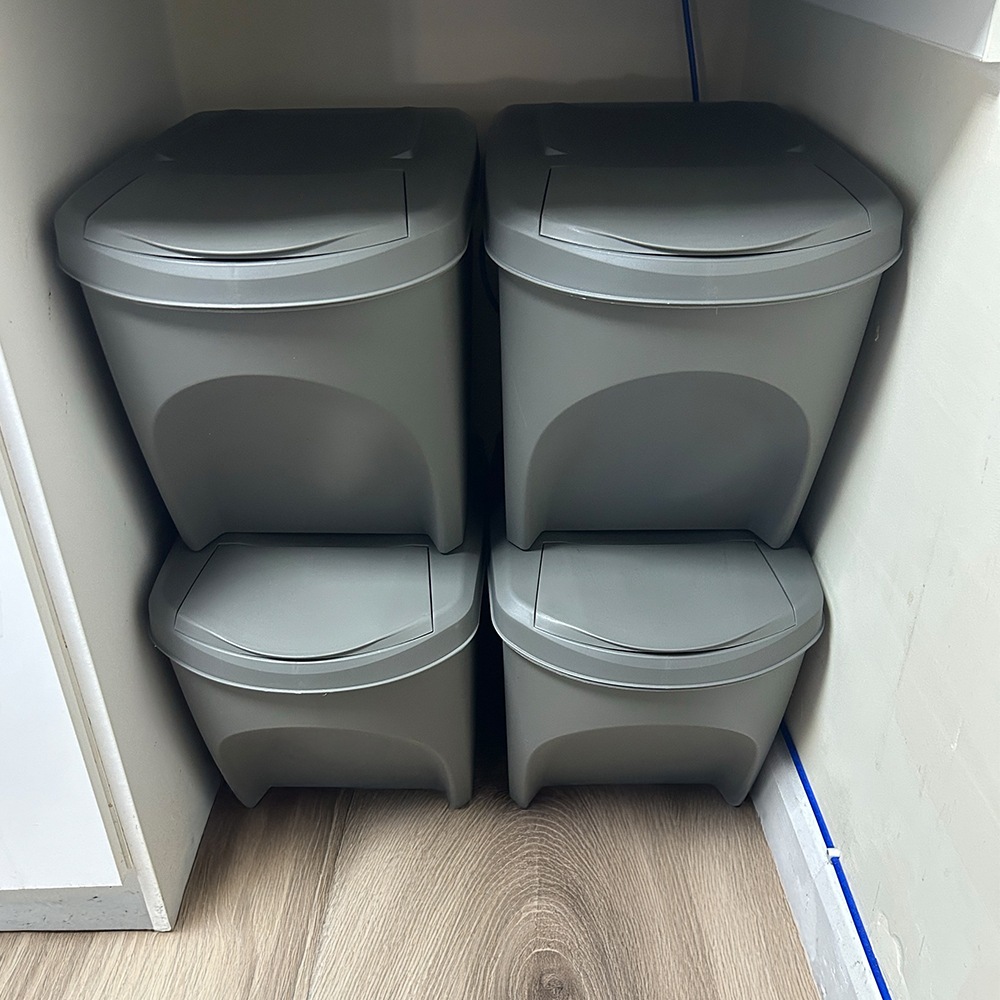 Stackinbin Stackable Recycling Bins - 25L - Set of 4 - Kingfisher ...
