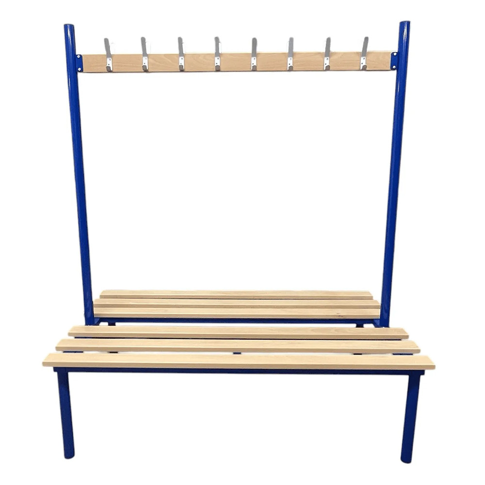 Double Sided Cloakroom Bench with Hooks