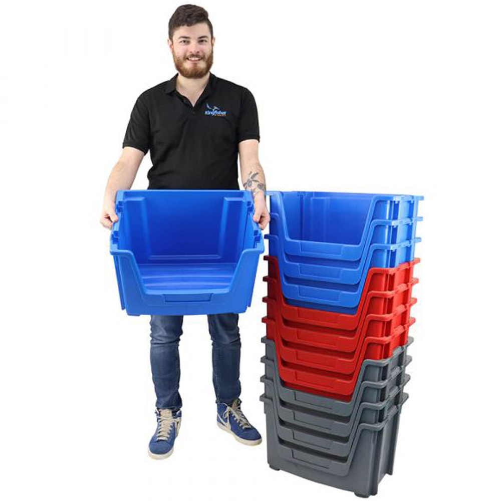Stackable Open Fronted Plastic Pick Bins - 50 Litre