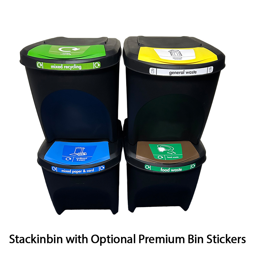 Stackinbin Stackable Recycling Bins - 25L - Set of 4