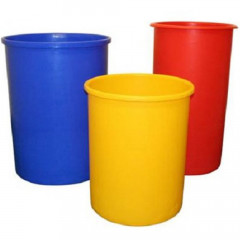 Red, Blue and Yellow Straight Sided Ingredient Bins.