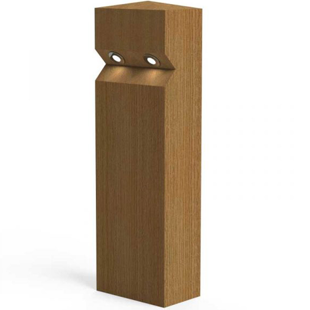 Stratton Double LED Lighting Oak Bollard 