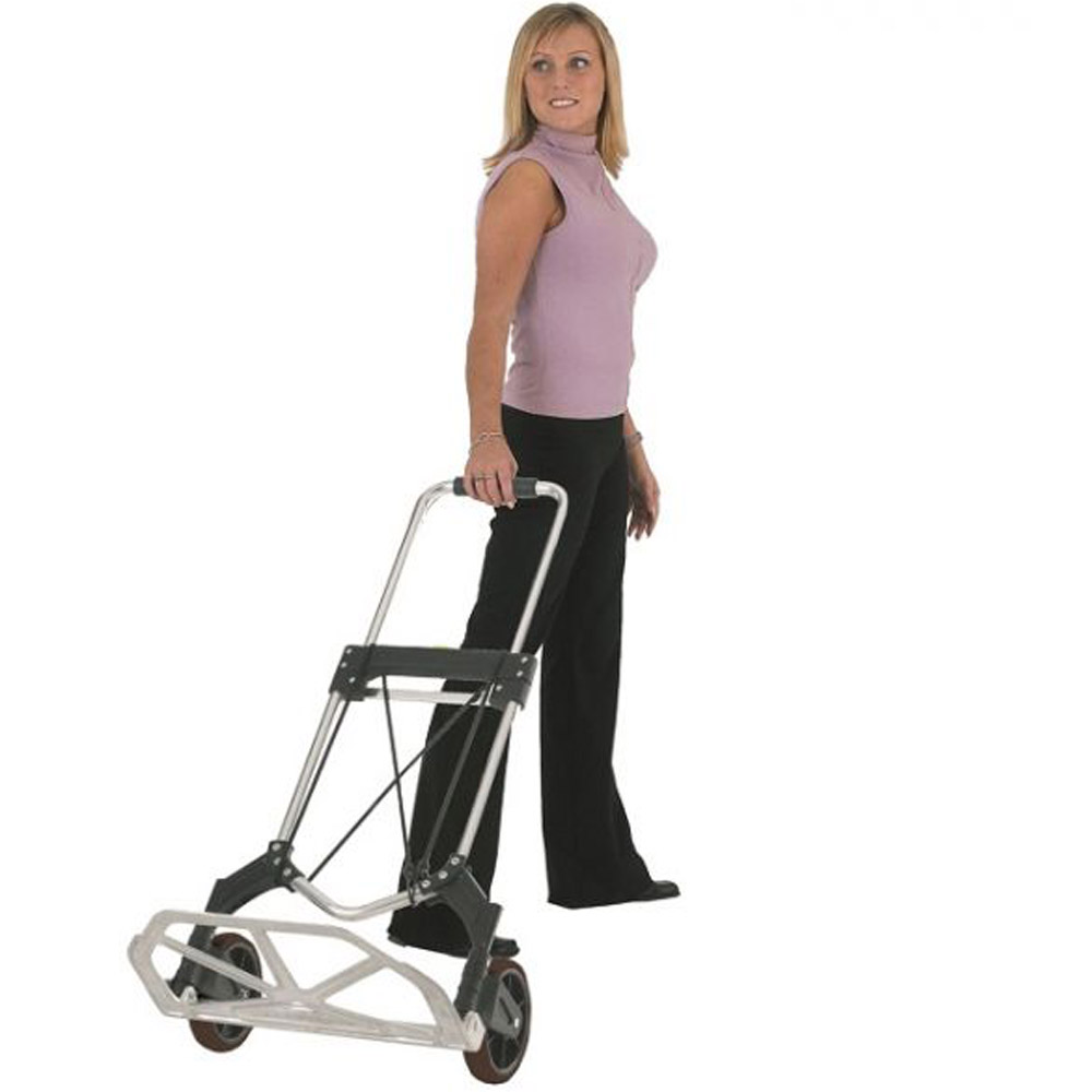HOMFME Folding Hand Truck, 100KG Capacity Heavy Duty Sack Truck With Telescopic Handle, 2 Rubber
