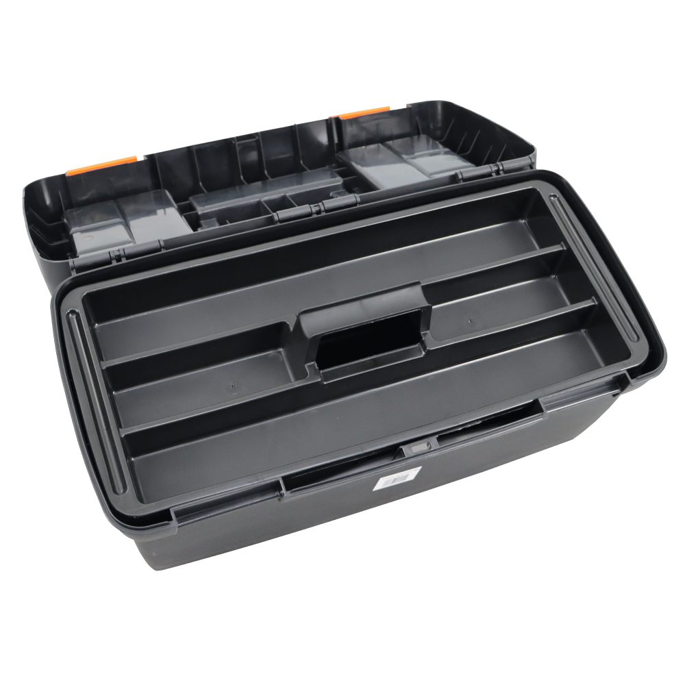 22-inch Toolbox, Plastic Tool and Hardware Storage, Black 22-inch Toolbox, Plastic Tool and Hardware Storage, Black