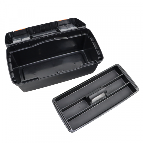 20 Inch Black Plastic Tool Box - 500 x 258 x 250 - Kingfisher