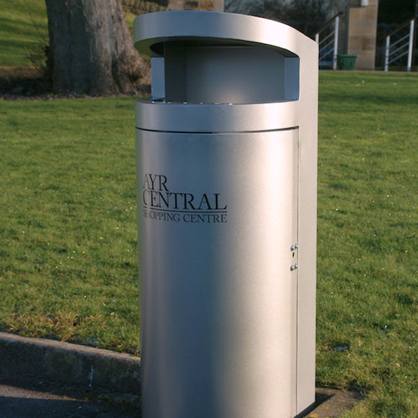 Torpedo Single on Street Litter Bin - 70 Litre
