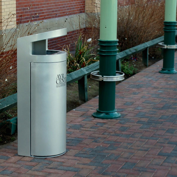 Torpedo Single on Street Litter Bin - 70 Litre