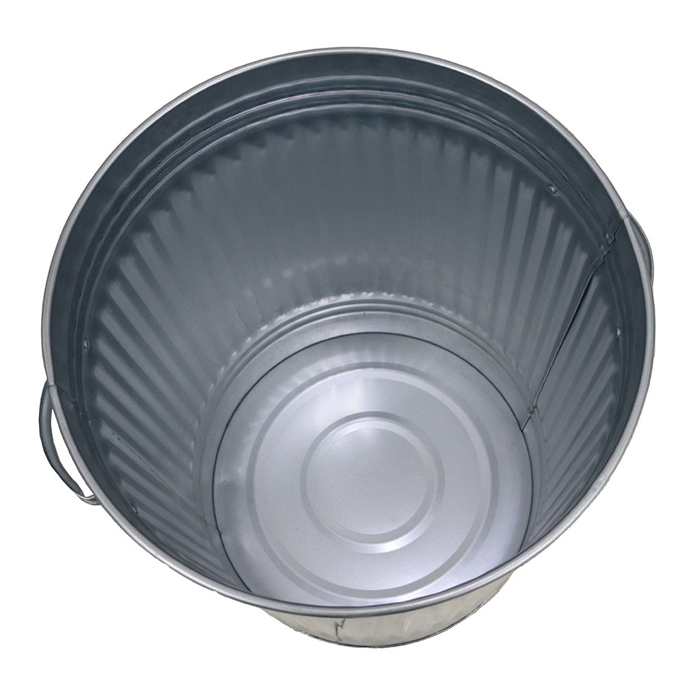 Galvanised Steel Trash Can - 90 Litre - ariel view