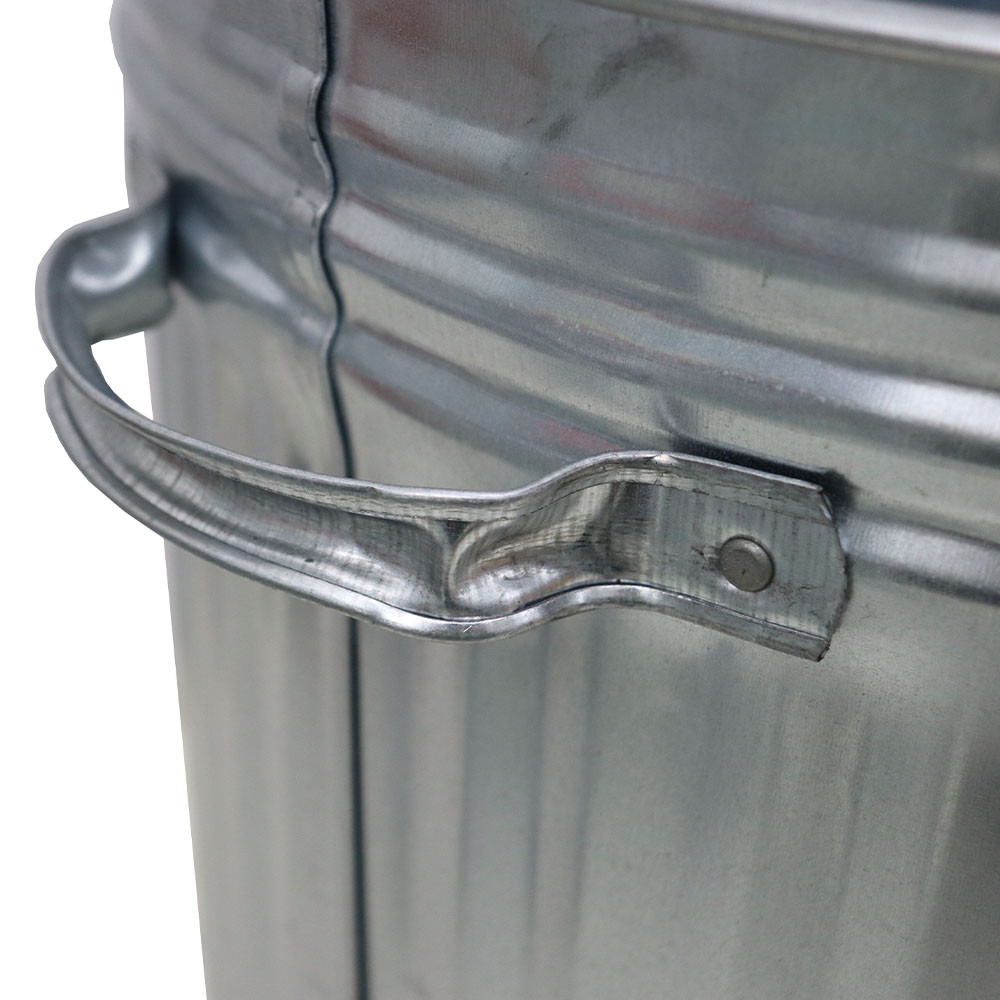Galvanised Steel Trash Can - 90 Litre - handle