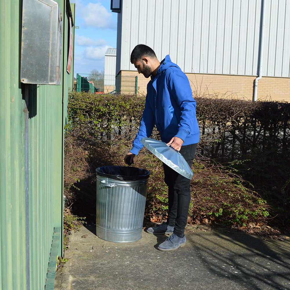 Galvanised Steel Trash Can - 90 Litre - lifestyle