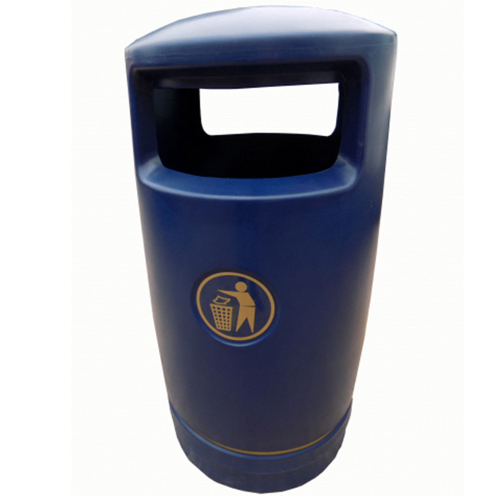 Trojan Litter Bin - 100 Litre Capacity - blue
