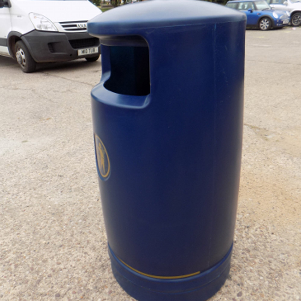 Trojan Litter Bin - 100 Litre Capacity - side angle 