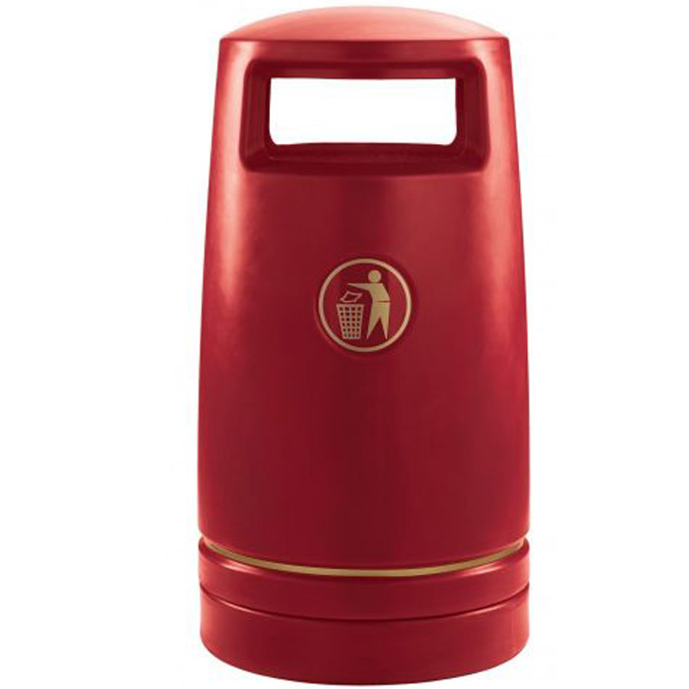 Trojan Litter Bin - 100 Litre Capacity - red