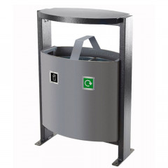 Stainless Steel Dual Litter & Recycling Bin - 78 Litre