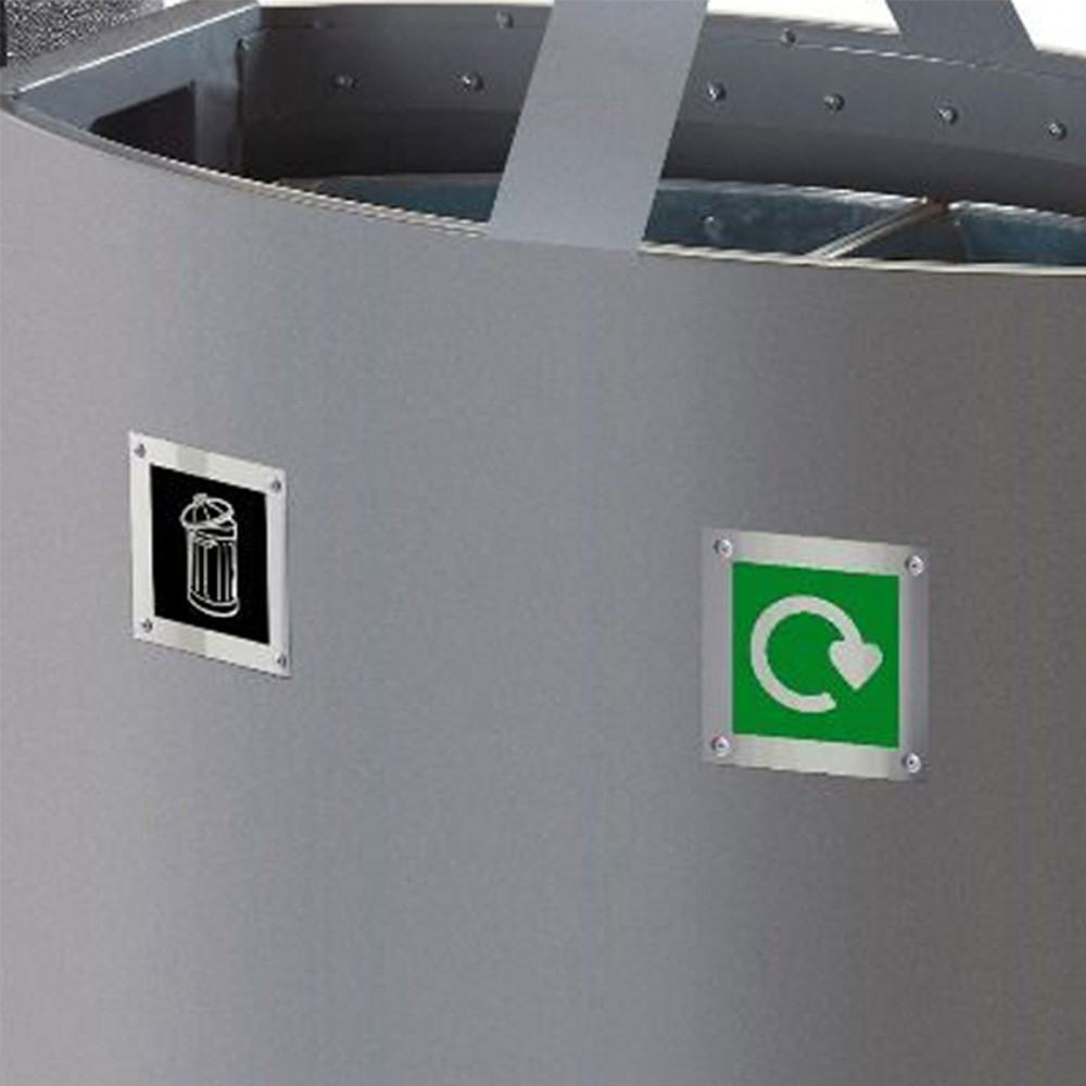 Stainless Steel Dual Litter & Recycling Bin - 78 Litre