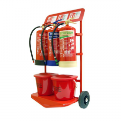 Triple Extinguisher Trolley with Buckets