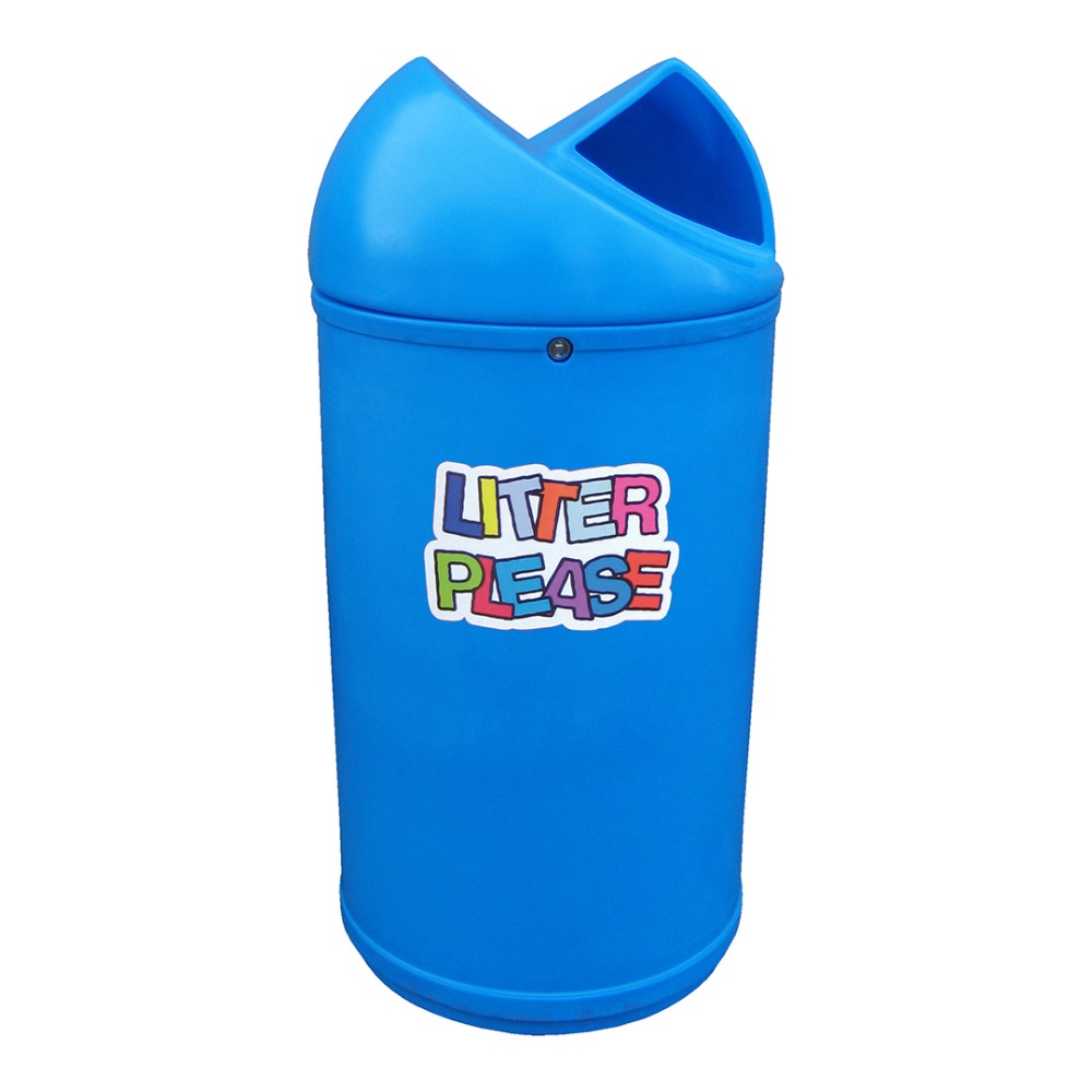 Twist Litter Bin with Litter Please Logo - 90 Litre - light blue