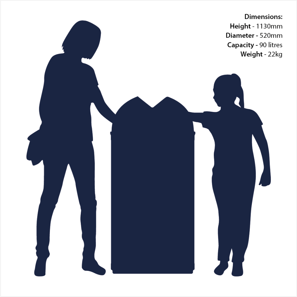 Twist Litter Bin with Litter Please Logo - 90 Litre