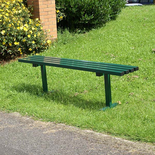Steel Park Bench with Optional Backrest