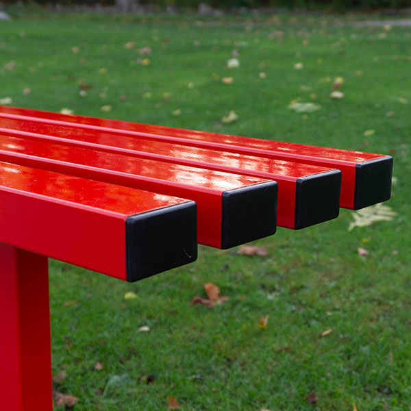 Steel Park Bench with Optional Backrest