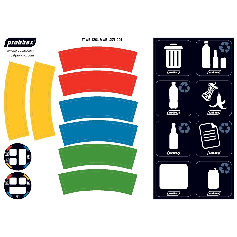 Waste Separation Recycling Bin - 40 Litre - labels