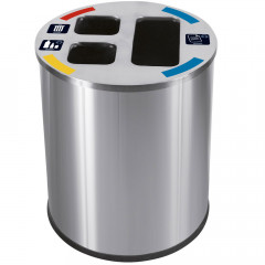 Waste Separation Recycling Bin - 40 Litre - stainless steel