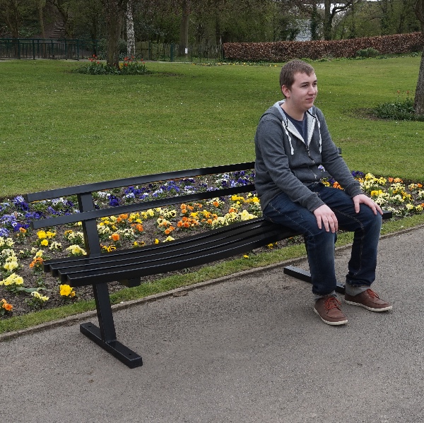 Wave Style Bench With Backrest