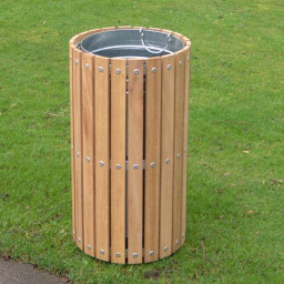 Circular Slatted Litter Bin - 56 Litre