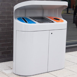 Torpedo Triple External Recycling Bin with Hood - 162 Litre