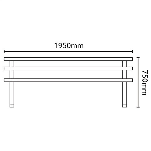 Steel Park Bench with Optional Backrest